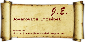 Jovanovits Erzsébet névjegykártya