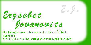 erzsebet jovanovits business card